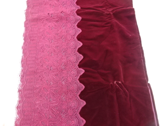  ビロードレース花模様ショール